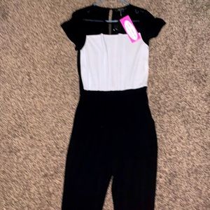 Woman’s black/white jumpsuit